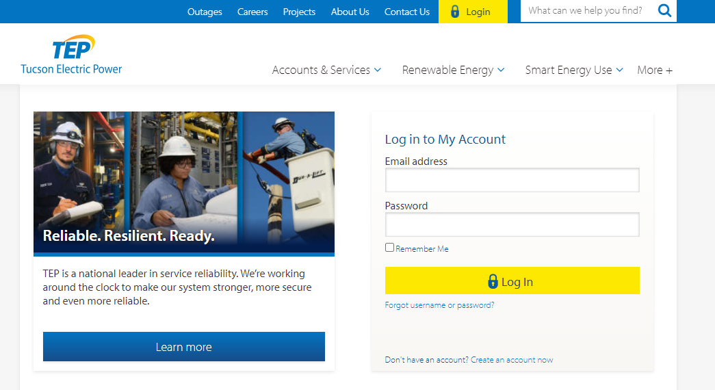 tucson electric login