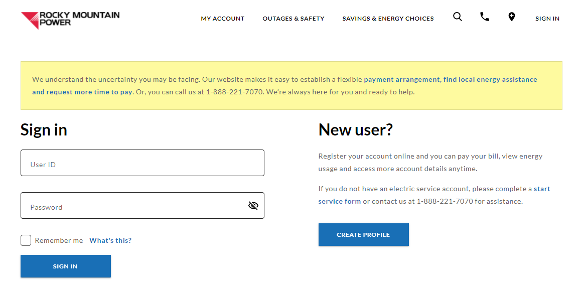 rocky mountain power login