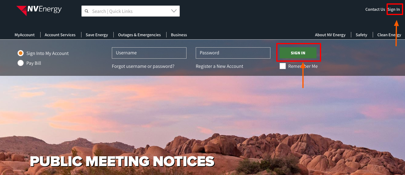 nv energy login